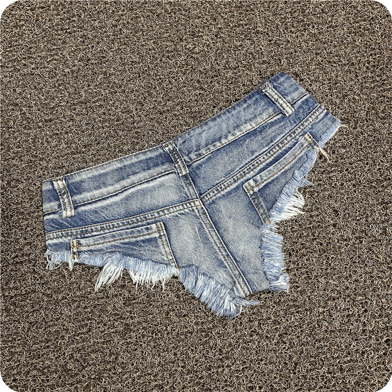 Sexy Women's Low-Rise Stretch Denim Shorts — Mini Hot Pants for Beach, Party & Clubwear