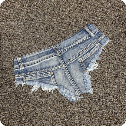 Sexy Women's Low-Rise Stretch Denim Shorts — Mini Hot Pants for Beach, Party & Clubwear