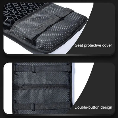 Pressure Relief Gel Honeycomb Motorcycle Seat Cushion — Anti-Slip, Comfortable Universal Seat Cover Accessory