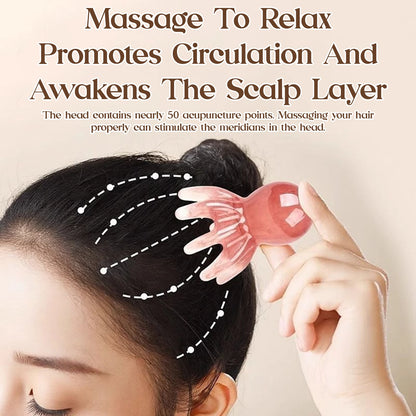 Octopus Scalp Massager Comb - Manual Acupressure SPA Tool for Head Meridian Relaxation & Massage