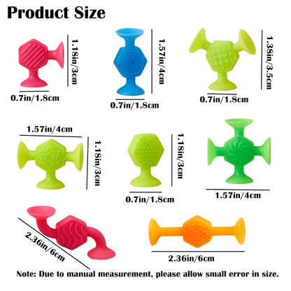 25-Piece Suction Cup Building Toys - Textured Stacking Construction Suckers for Kids, Bath & Travel