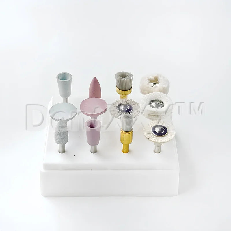 12-Piece Silicone & Brush Polishing Head Set - High-Gloss Grinding & Polishing Kit