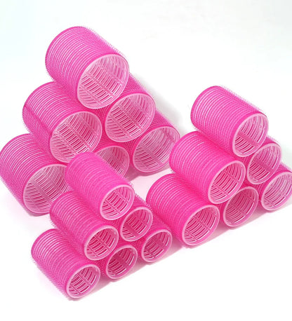 28pcs Hair Roller Set – 18 Plastic Self-Grip Curlers in 3 Sizes with 10 Metal Clips for DIY Hairdressing