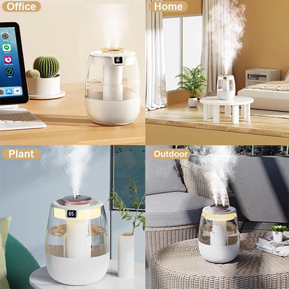 1300ML Air Humidifier – Double Spray Port Essential Oil Diffuser with USB & Light for Home and Office