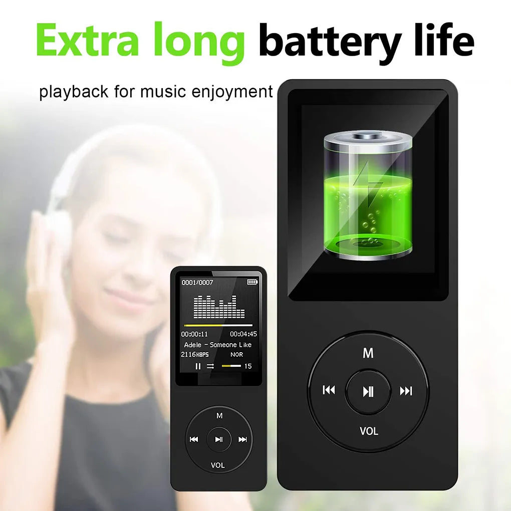 Portable Pocket MP3 Player with USB Charging, Digital Display Screen - Ideal for Sports, Running, Walking, and Lossless Music Playback