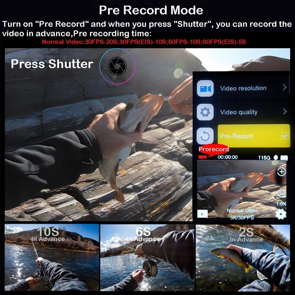 5K Action Camera – 4K 60FPS Dual IPS Touchscreen, WiFi, 170° Wide-Angle, 30M Waterproof, 5X Zoom, Anti-Shake, Remote Control