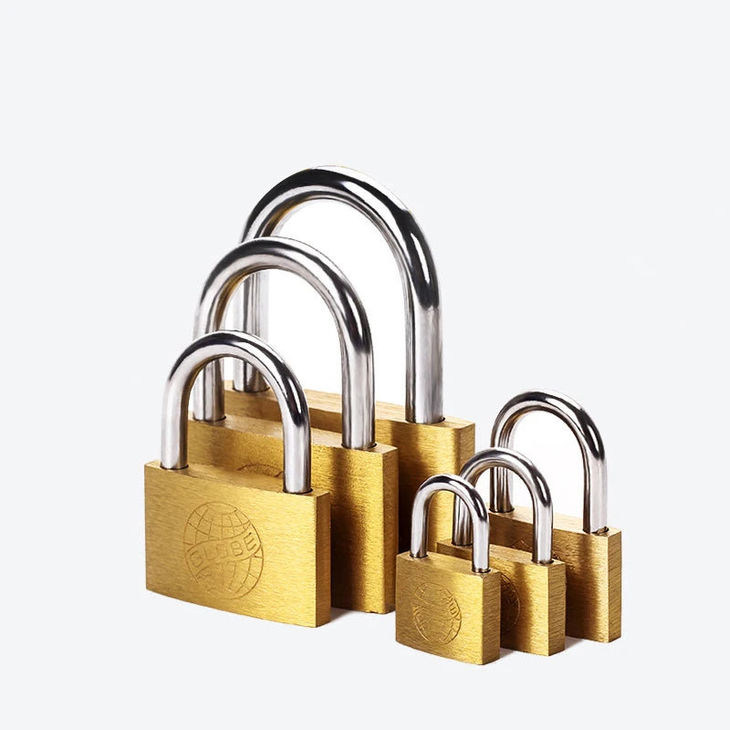 Copper Padlock Small Locks – Luggage, Case, and Locker Security with 3 Keys (20mm-50mm) for Home Improvement Hardware