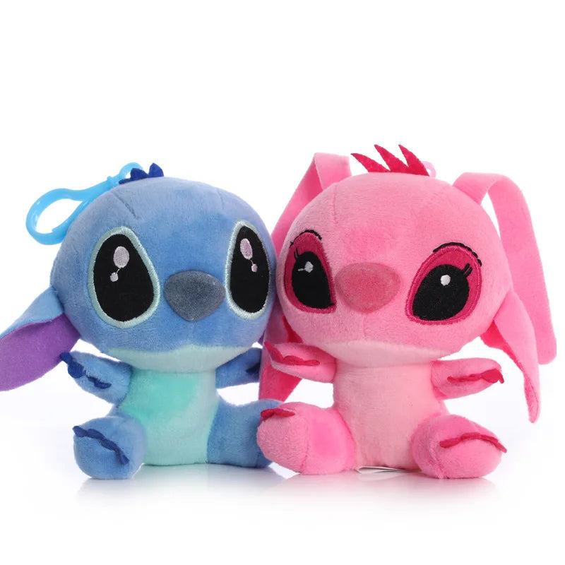Disney Lilo & Stitch Plush Toys – Pink Lilo & Blue Stitch Stuffed Dolls, Cute Pendant Plush for Boys & Girls Birthday Gift