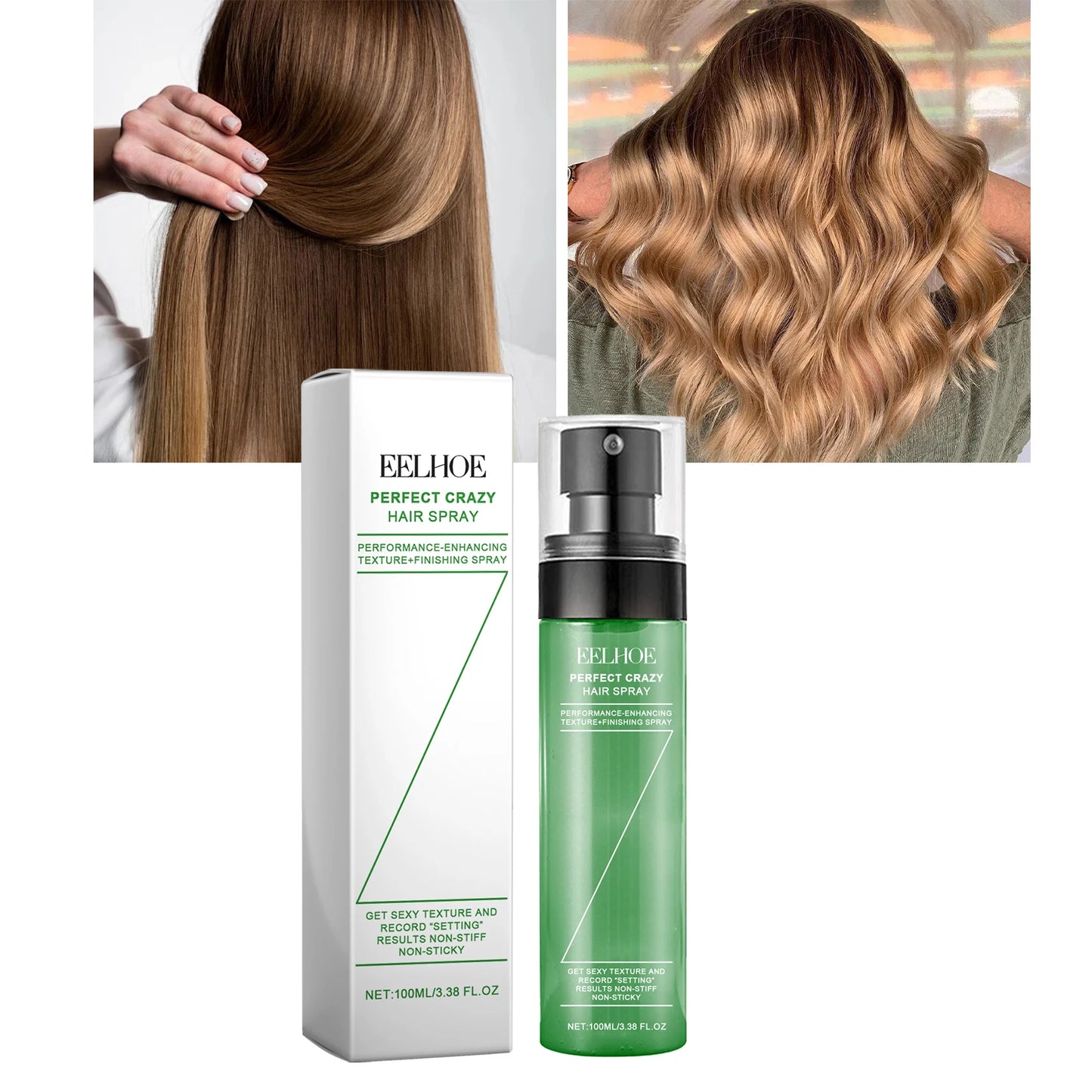 Eelhoe Hair Fluffy Styling Spray - Wash-Free Volumizing Mist for Refreshing, Degreasing & Long-Lasting Hair Style