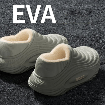 Waterproof Cotton Slippers for Men & Women – Warm Winter Home Shoes, Non-Slip Cozy Couple Cotton Slippers Indoor Comfort Footwear