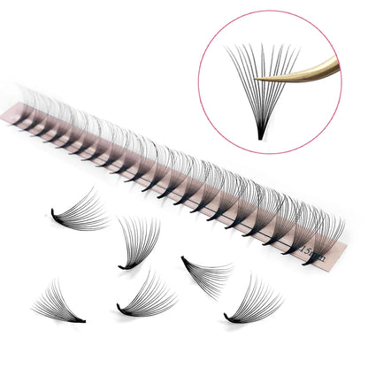 Goddess Premade Volume Lash Fans — 4D to 20D Faux Mink Individual Eyelash Extensions, Pointy Stem 320 Fans
