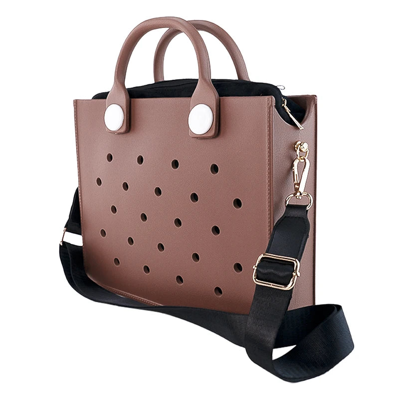 EVA Large Leather Shoulder Bag – Waterproof Casual Tote for Women, Beach Bag & Fashion Storage Handbag