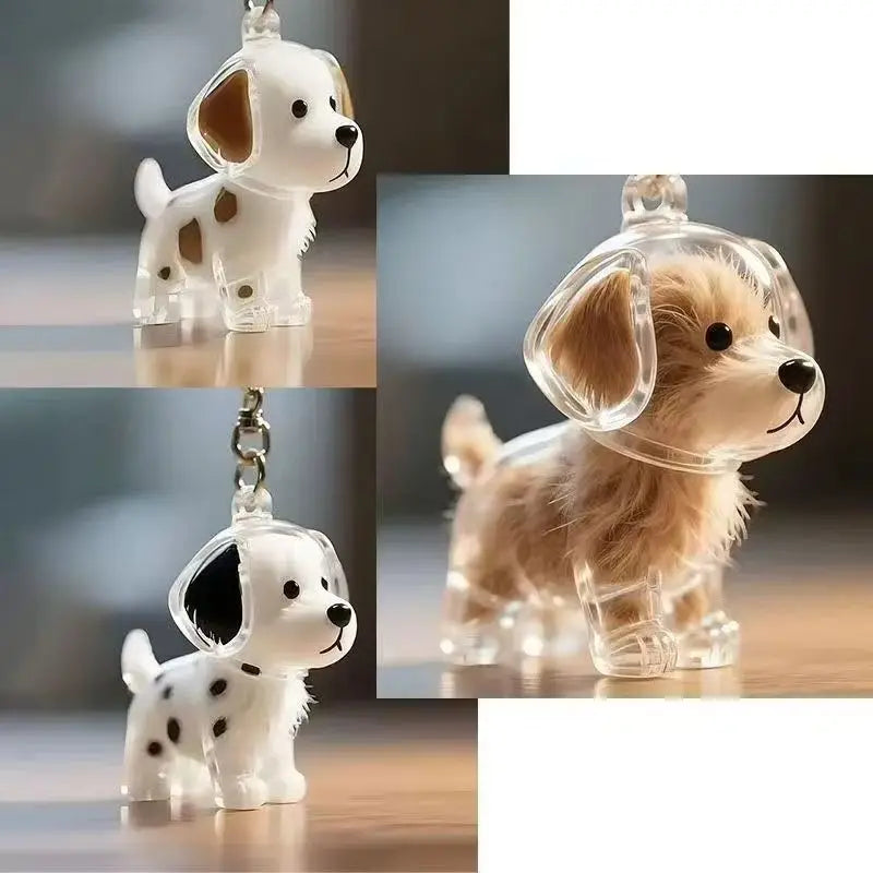 Cute Dog Hair Storage Pendant Keychain – Couple Bag Charm, Car Keychain Jewelry, Souvenir Gift & Decoration Accessory