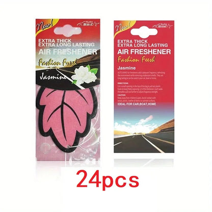 3-60PCS Car Air Fresheners — Natural Scented Tea Paper, Vanilla Fragrance, Leaf-Shaped Auto Interior Accessories