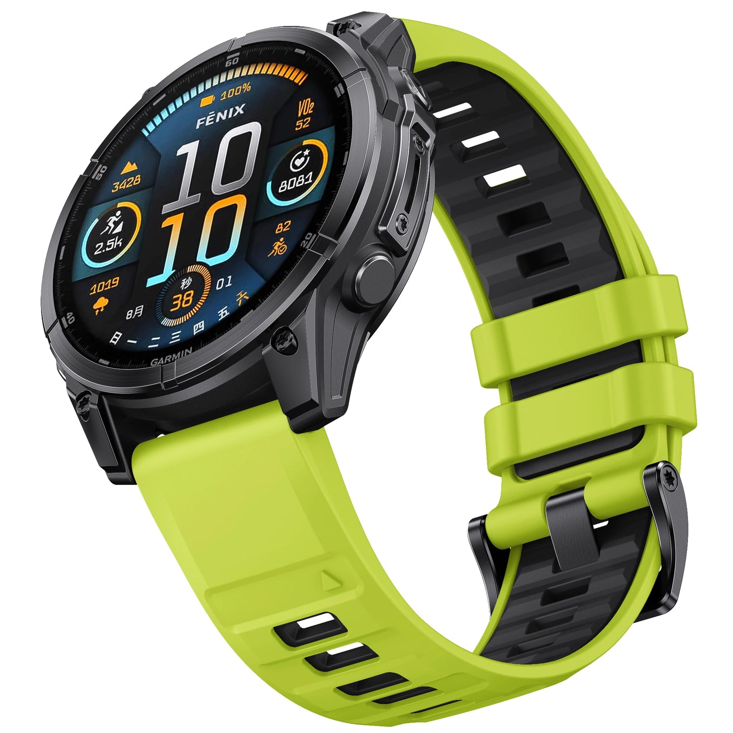 Quick Fit 22mm Silicone Watch Strap for Garmin — Compatible with Fenix 8/E/Epix Pro 47mm, Fenix 7, Fenix 6 Solar, Forerunner 955/945/965