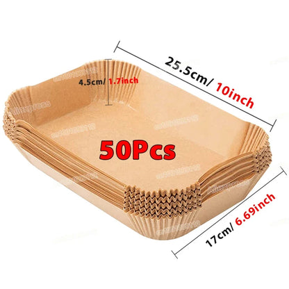50/100Pcs Disposable Air Fryer Paper Liners Non-Stick Round Baking Parchment for Kitchen Cooking