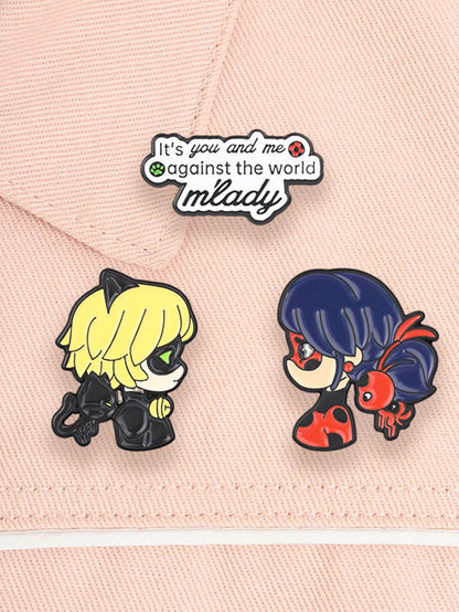 3PCS Black Cat Brooches - Cute Anime-Inspired Pins for Clothes, Backpacks & Hats, Couple Accessories