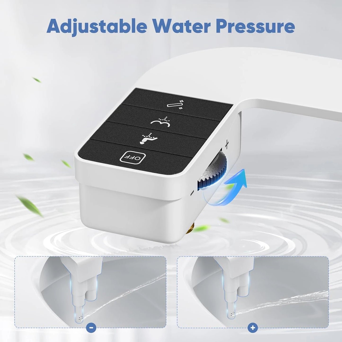 ITAX Self-Cleaning Bidet Attachment – Non-Electric Ultra-Thin Dual Nozzle with Side Arm Control for Toilet Seat