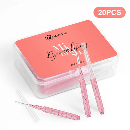 MAYOOC Mini Eyebrow Brush – Disposable Brow Lifting & Perm Brushes, Bendable Micro Eyelash Applicators Tools