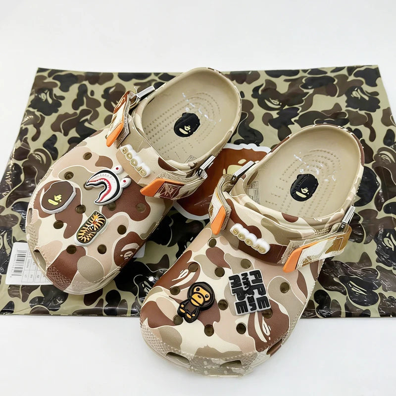 Camouflage Couple Sandals - Casual EVA Ankle-Wrap Flip Flops for Men & Women Beach Outdoor Slippers