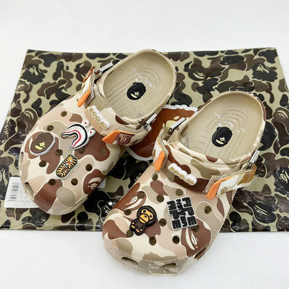 Camouflage Couple Sandals - Casual EVA Ankle-Wrap Flip Flops for Men & Women Beach Outdoor Slippers