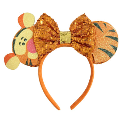 Mickey Mouse Ears Headband with Bow – Sequin Candy Cosplay Costume Party Accessory for Girls & Women, Christmas Gift