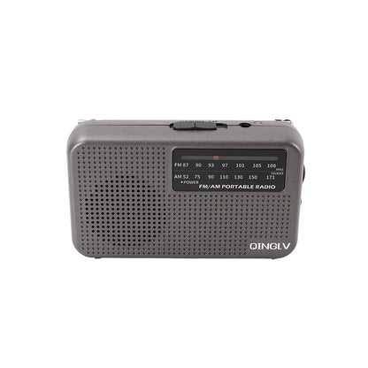 Mini FM/AM Two-Band Radio — 1W Loud Speaker with 3.5mm Headphone Jack & 180° High-Performance Antenna for Home Use
