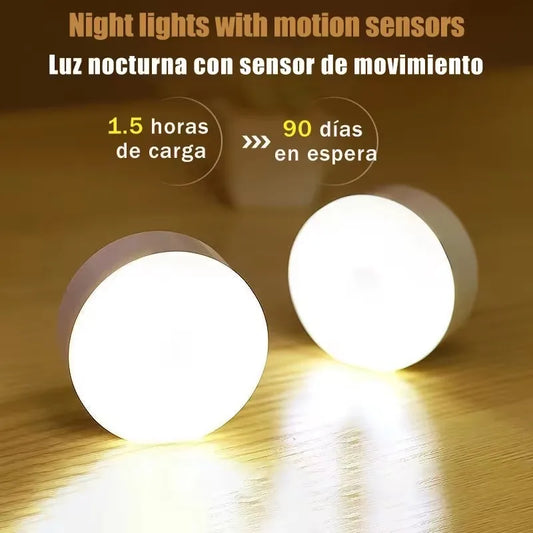 Mini LED Touch Night Light – USB Rechargeable, Portable Round Lamp with Magnetic Base & Dimming for Bedroom & Kitchen