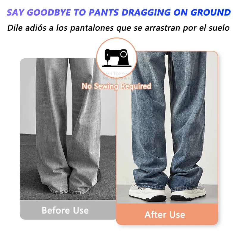 iLMH Invisible Leg Shortening Clip - Non-Slip Hidden Pants Hem Adjuster Quick Fix Sewing Accessory