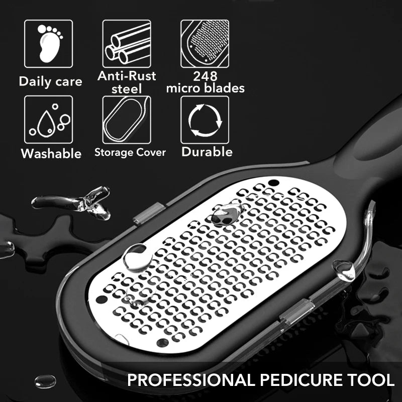 Professional Stainless Steel Callus Remover Foot File Scraper - Pedicure Tool for Dead Skin Removal, Heel & Feet Care - 1 Piece