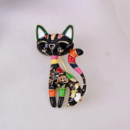 Women's Fashion Cat Brooch Pin - Cute Animal Jewelry Accessory for Clothing, Bags & Stylish Decor