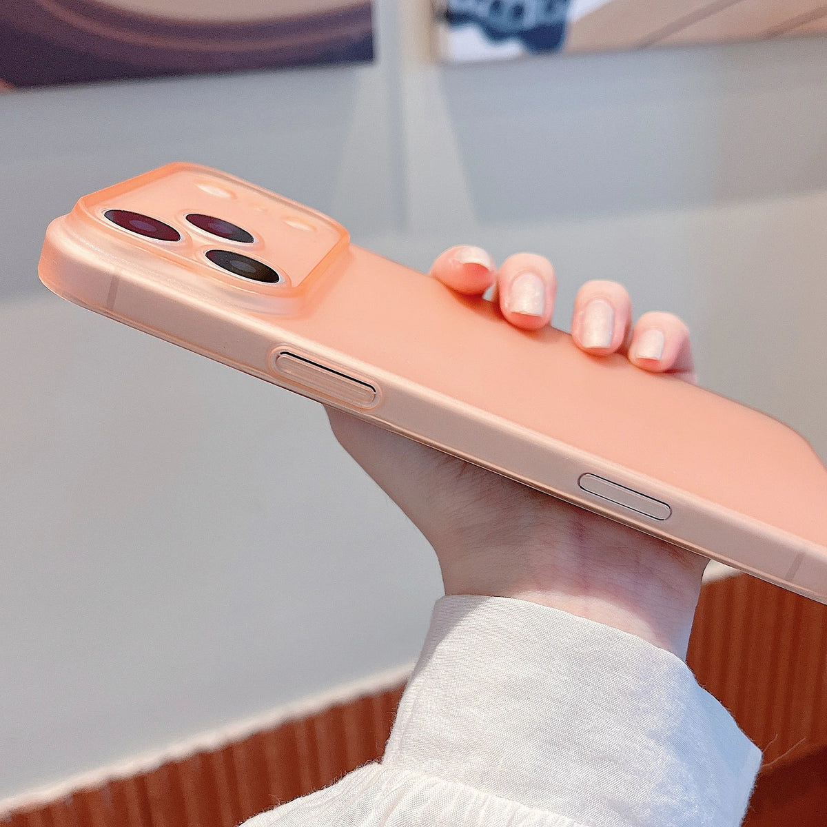 Ultra-Thin Translucent Matte iPhone Case - Shockproof Hard PC Cover with Camera & Button Protection for iPhone 13–18 Pro Max