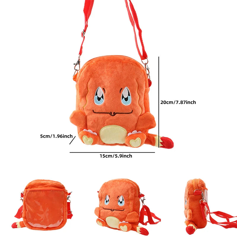 Pokemon Plush Backpack – Pikachu, Gengar, Mimikyu, Snorlax, Rowlet, Psyduck, Lucario, Charmander Anime Shoulder Bag & Doll Toy