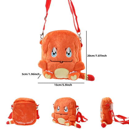Pokemon Plush Backpack – Pikachu, Gengar, Mimikyu, Snorlax, Rowlet, Psyduck, Lucario, Charmander Anime Shoulder Bag & Doll Toy