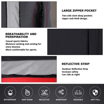 Winter Motorcycle Pants – Water & Windproof Protection, Warm Leg Covers with Knee Pads for Men, Fall-Proof Cycling Leggings