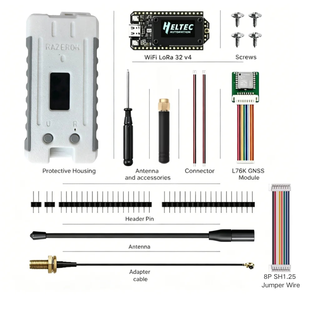 Meshtastic MeshCore Heltec V4 Enclosure Case - 863–928MHz LoRa IoT Node Housing with WiFi, BLE & GPS Support