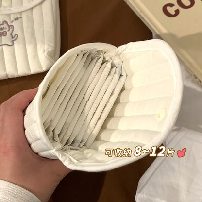 Cute Menstrual Product Storage Bag - Portable Mini Sanitary Napkin & Tampon Organizer for Travel and School