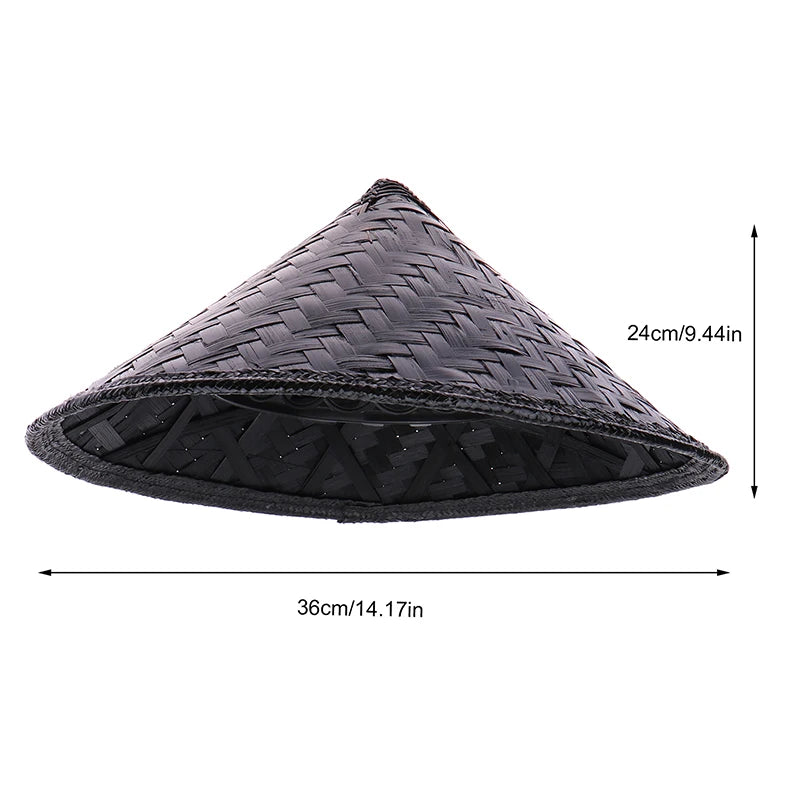 Samurai Straw Ninja Hat — Asian Bamboo Conical Cosplay Cap, Japanese Rice Farmer Party Decorative Hat
