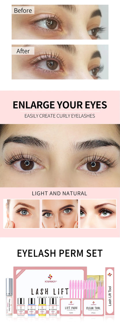 ICONSIGN Lash Lift Kit – Upgrade Version for Eyelashes, Lasts 6-8 Weeks, Calia Perm Enhancer Makeup Tools