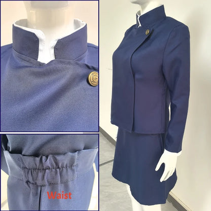 Jujutsu Kaisen Maki Zenin Cosplay Costume - Full Set with Wig, Glasses, Top and Skirt for Halloween and Anime Conventions