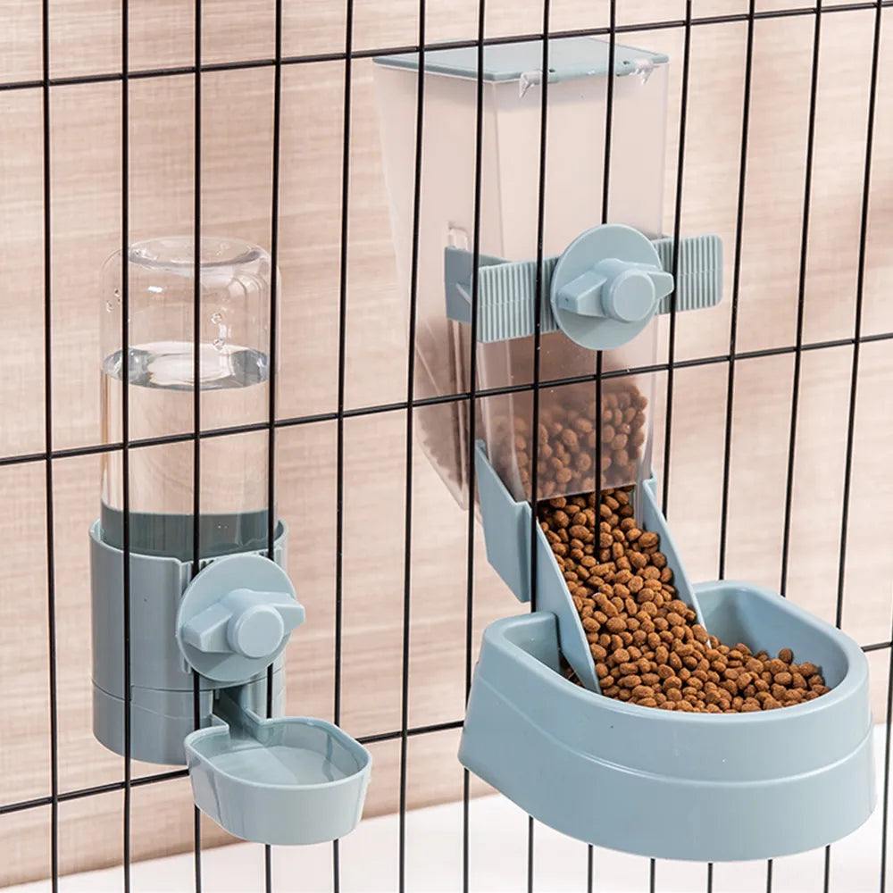 Automatic Pet Water Bottle: Food Container Dispenser Bowl for Puppy, Cats, Rabbit - Dogs Drinking Fountain, Cage Hanging Feeder