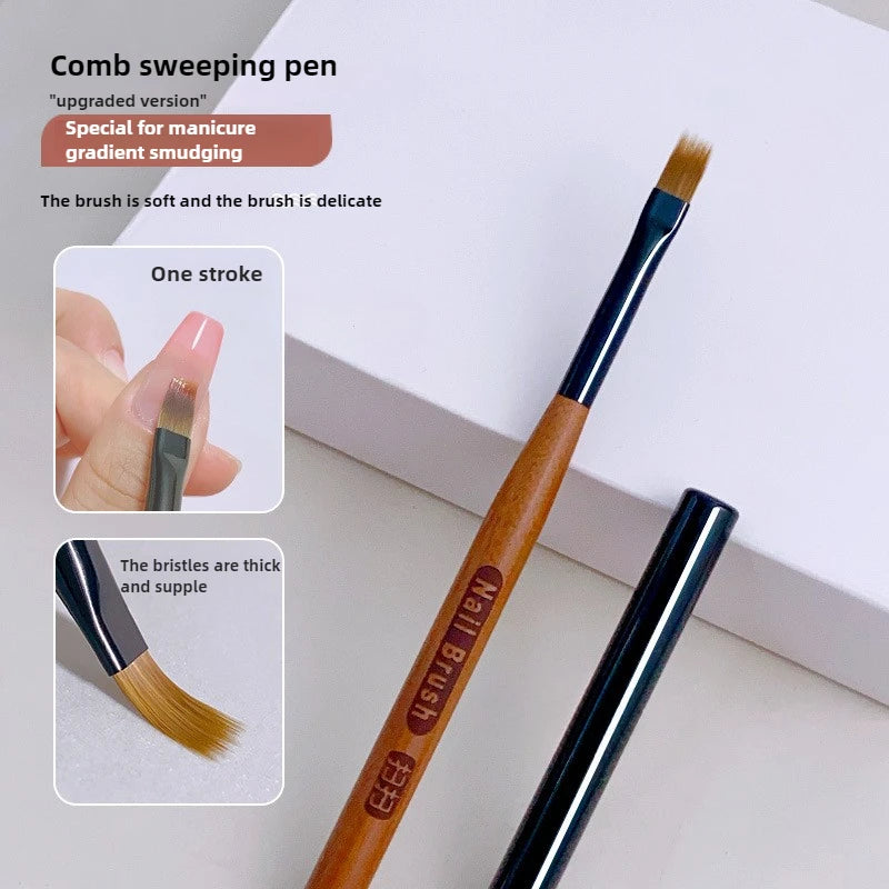 Gradient Nail Art Brush – Acrylic Ombre Pen, DIY UV Gel Painting & Drawing Flowers Nails Brush for Salon Manicure Tools
