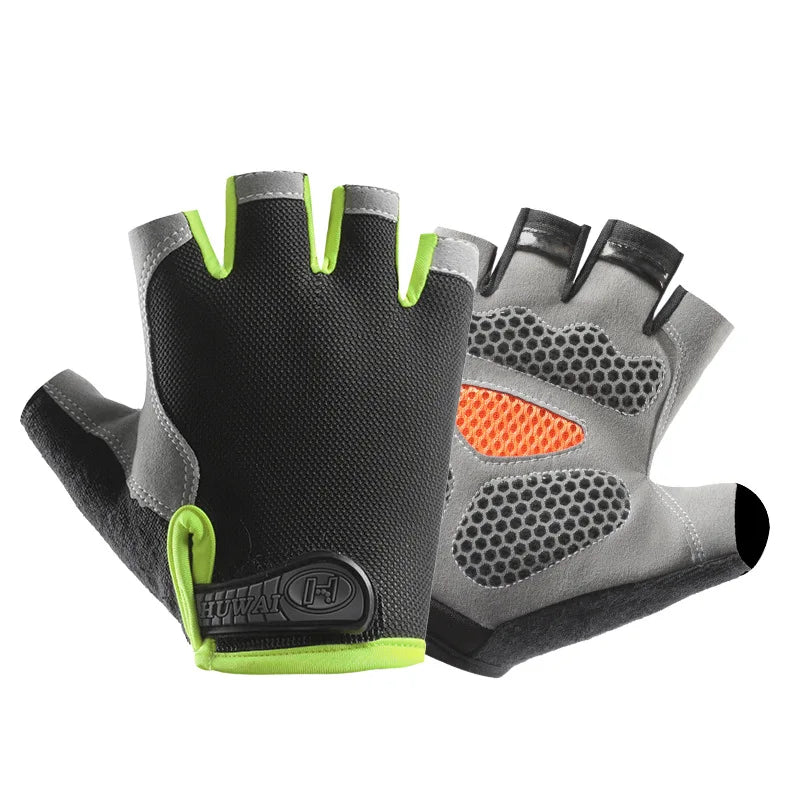 Breathable Fingerless Cycling Gloves - Anti-Slip Half-Finger Fitness, Gym & Fishing Gloves for Men & Women