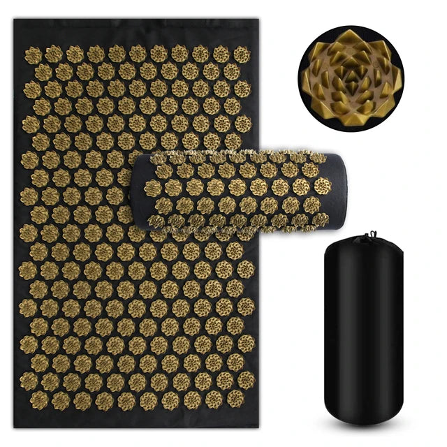 Acupressure Yoga Mat Set - Spiked Massage Cushion & Pillow for Relaxation, Foot Therapy, Fitness & Pilates