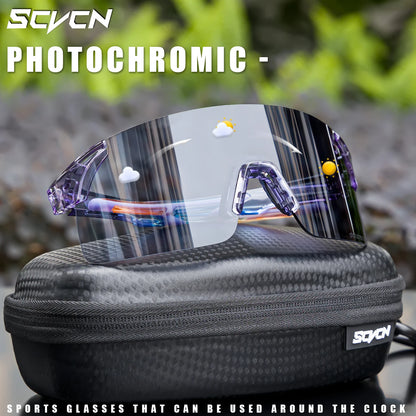 SCVCN Photochromic Sunglasses for Cycling & Outdoor Sports - Men & Women's MTB Climbing Eyewear, Driving Bicycle Goggles