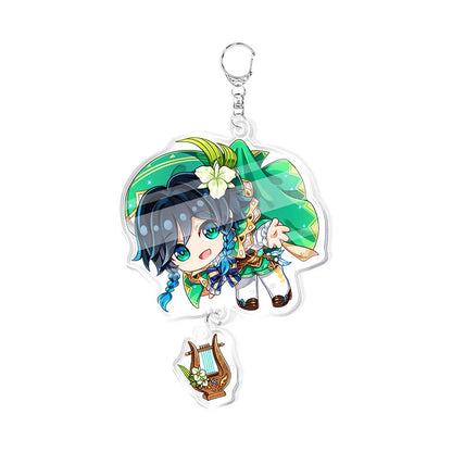 Genshin Impact Keychain – Acrylic Figure & Metal Holder Key Ring for Kids, Girls & Men