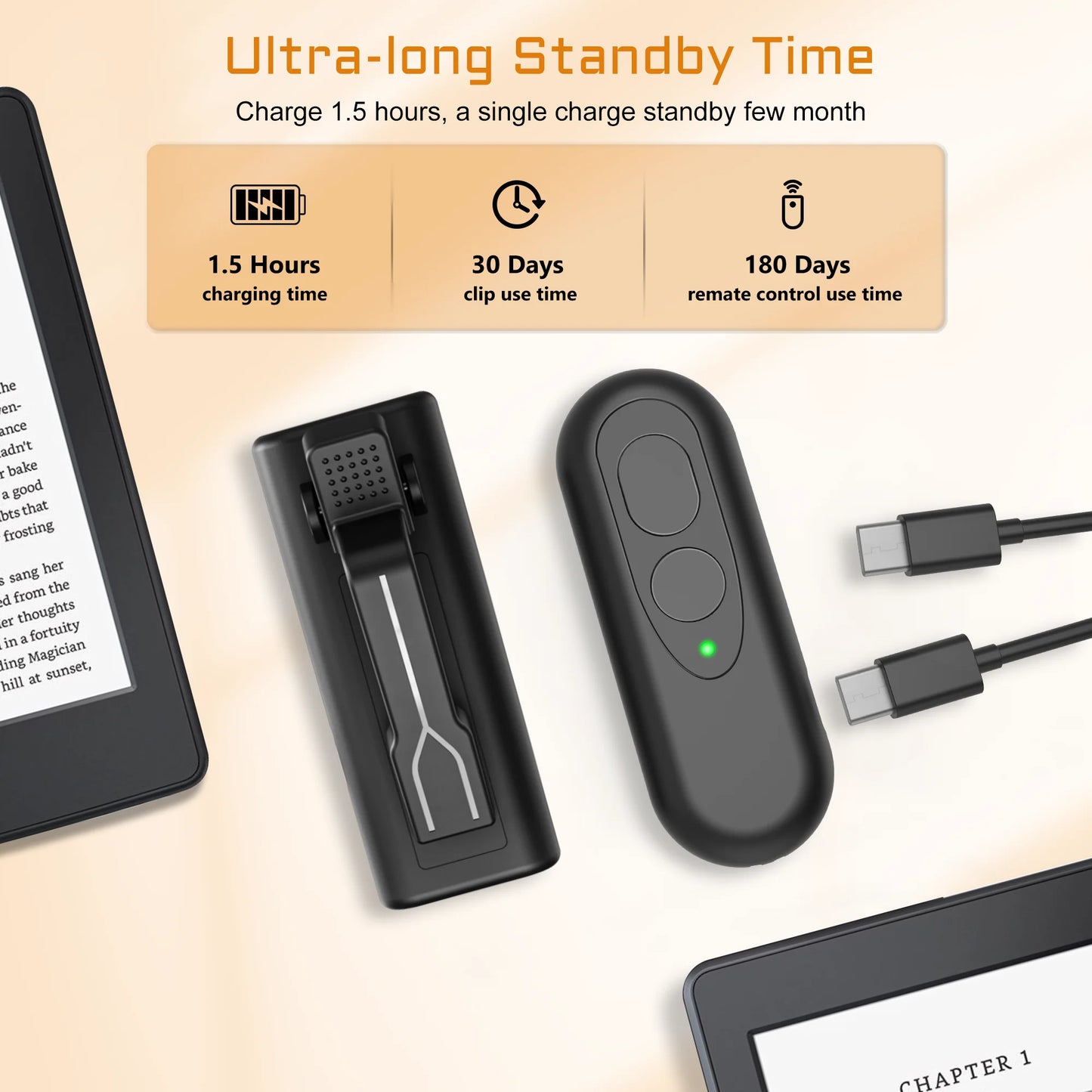 RF Remote Page Turner for Kindle & Kobo — Automatic Page Flipping Device for eReaders and Tablets