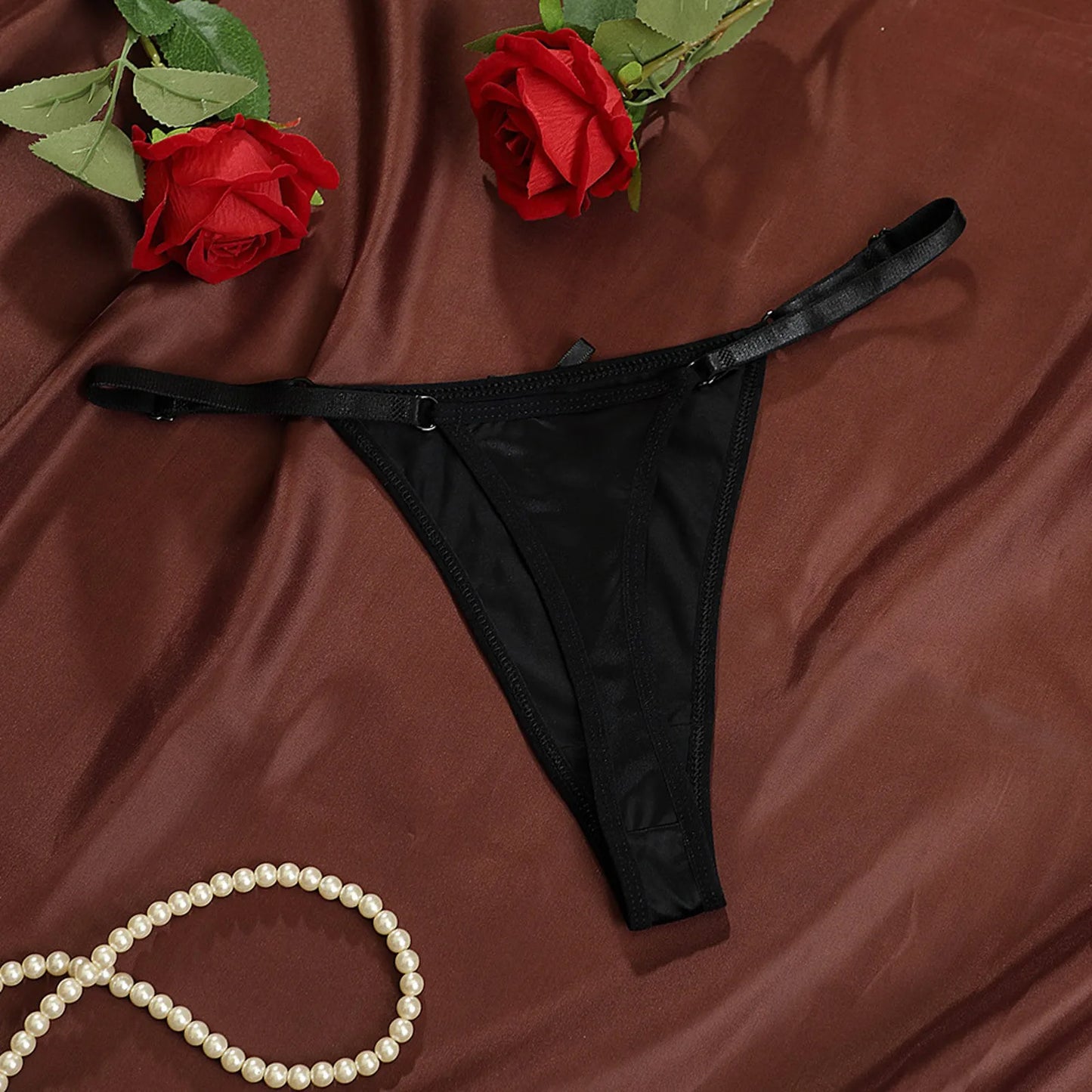 Low-Waisted T-Back Thong — Sexy Adjustable Strap Seamless Panty for Women, Erotic Lingerie Pure Desire