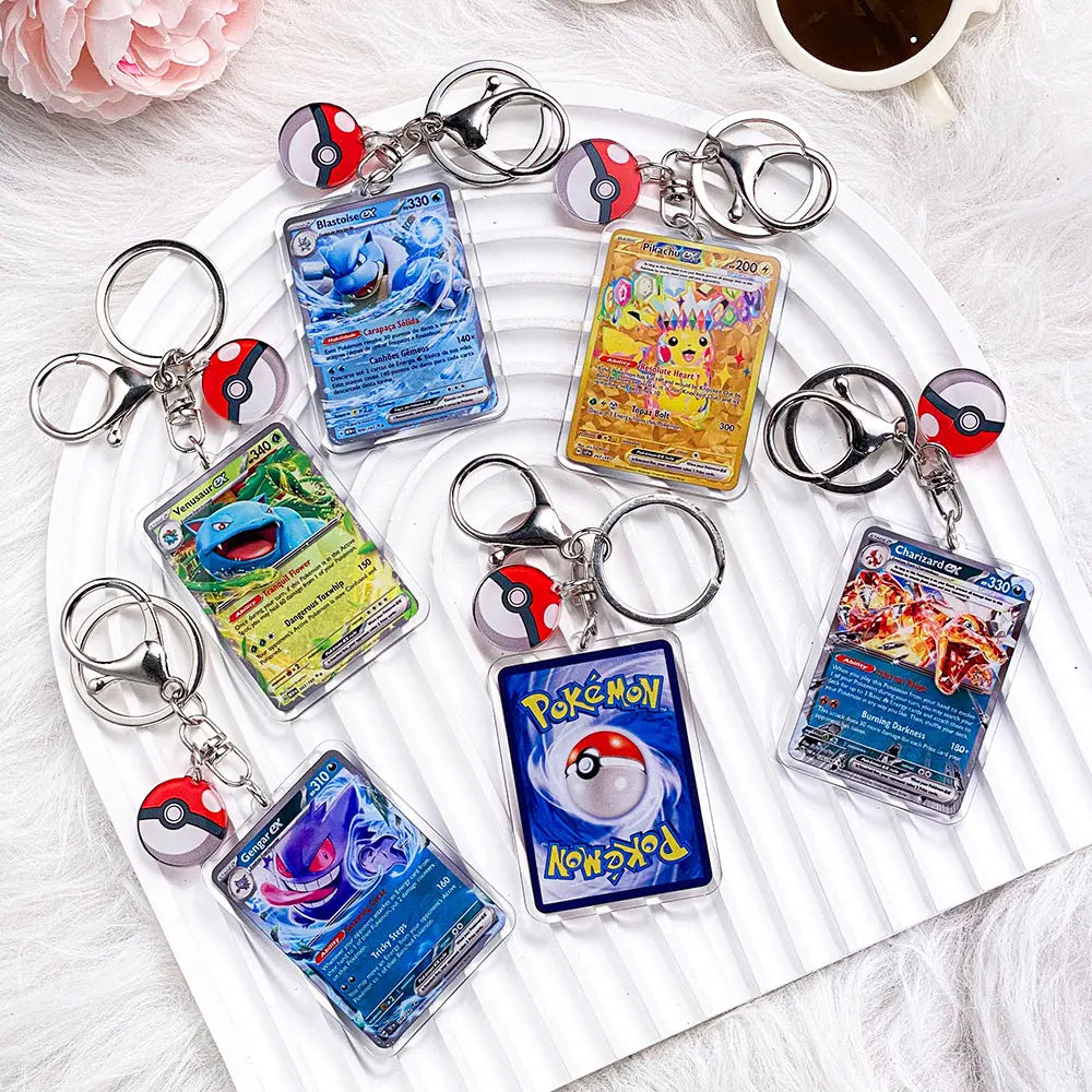 Pokemon Acrylic Keychain Charms - Pikachu Bulbasaur Jigglypuff Bag Pendant Backpack Accessories Gift