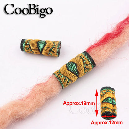 Braid Hair Rings & Tubes — Hip-Hop Dreadlock Beads, Embroidery Fabric Clips, Cuffs & Hair Decor DIY Craft Supplies by CooBigo